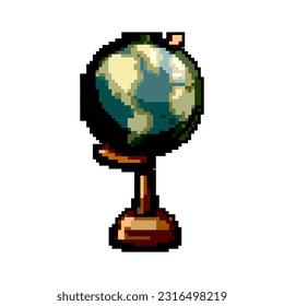 geography globe game pixel art retro vector. bit geography globe. old vintage illustration