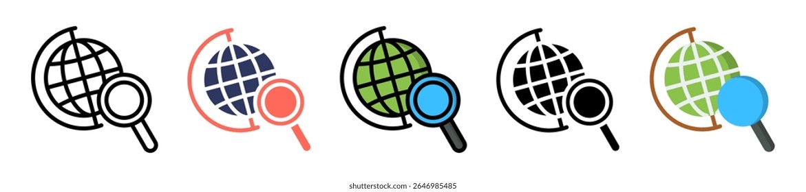 Geography Globe Icon Multiple Vector Illustration