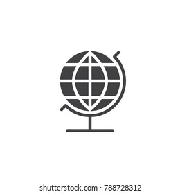 Geography globe icon vector, filled flat sign, solid pictogram isolated on white. Earth sphere symbol, logo illustration.