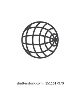 Geography globe line icon. linear style sign for mobile concept and web design. Earth globe grid outline vector icon. Symbol, logo illustration. Vector graphics