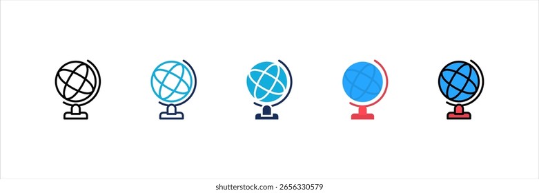 Conjunto de Ícones de Estilos Múltiplos do Globo de Geografia