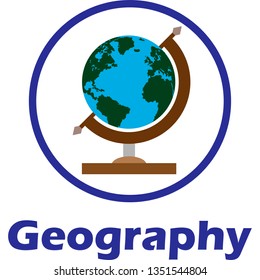 Geography globe vector icon. colored design. icon for notebook