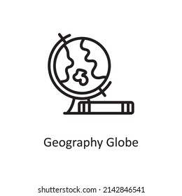 Ilustración de diseño del icono de contorno del vector del globo geográfico. Símbolo de tecnología educativa sobre fondo blanco archivo EPS 10