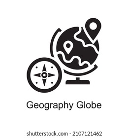 Geography Globe vector Solid Icon Design illustration. Educational Technology Symbol on White background EPS 10 File