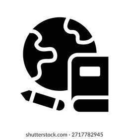 ícone de glifo de geografia ilustração gráfico vetorial. Elemento simples ilustração vetor gráfico, adequado para aplicativo, sites e apresentações isolados no fundo branco