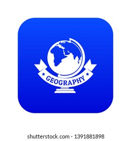 Geography icon blue vector isolated on white background