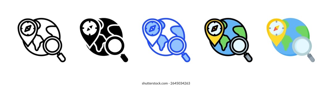 Geography Icon Collection With Multiple Styles