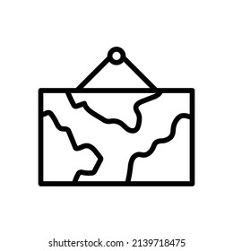 Geography Icon. Line Art Style Design Isolated On White Background