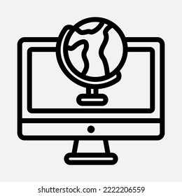 Geography icon in line style, use for website mobile app presentation