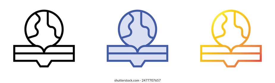 geography icon. Linear, Blue Fill and Gradient Style Design Isolated On White Background