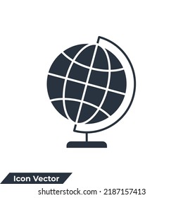 geography icon logo vector illustration. globe symbol template for graphic and web design collection