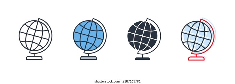 geography icon logo vector illustration. globe symbol template for graphic and web design collection