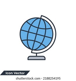 ilustración vectorial del icono geográfico. plantilla de símbolo de globo para colección de diseño gráfico y web