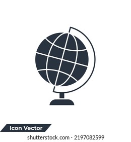 geography icon logo vector illustration. globe symbol template for graphic and web design collection