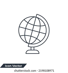 geography icon logo vector illustration. globe symbol template for graphic and web design collection