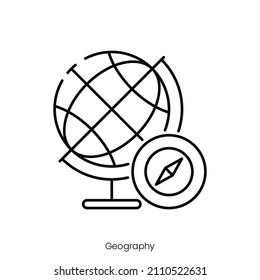 geography icon. Outline style icon design isolated on white background