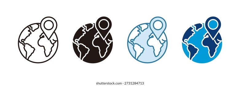 Geography Icon Set Multiple Style Collection