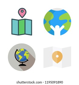 geography icon set. vector set about earth globe, planet earth and map icons set.