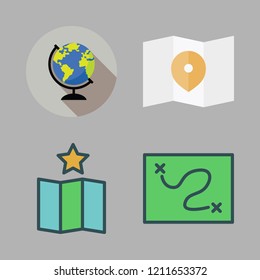 geography icon set. vector set about map and earth globe icons set.