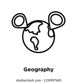 Geography icon vector isolated on white background, Geography transparent sign , line or linear sign, element design in outline style