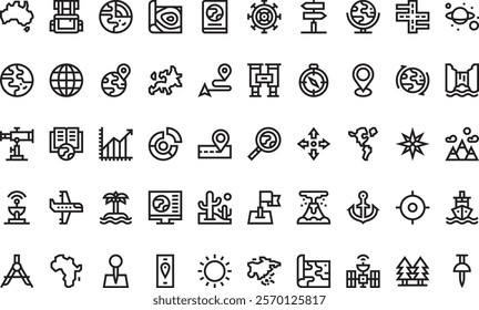 Geography icons  High-Quality Vector Icons Collection with Editable Stroke. Ideal for Professional and Creative Projects.
