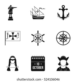 Geography icons set. Simple illustration of 9 geography vector icons for web
