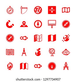 geography icons set with space ship hand drawn transport, compass and school earth globe vector set