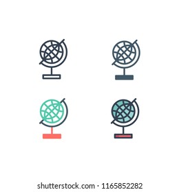 geography icons vector with four different style