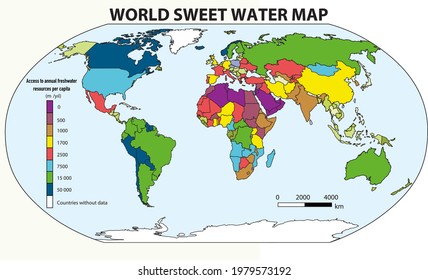 Geography landforms and elevation vector illustration. Word sweet water map