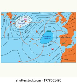 Formas terrestres de geografía e ilustración vectorial de elevación.