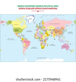 Geografische Landformen und Höhenvektorgrafik. Word-Süßwasserkarte