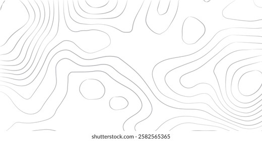 Geography landscape Topo contour map on white background, Topographic contour lines. Seamless pattern with lines Topographic map. Geographic mountain relief diagram line wave carve pattern. 