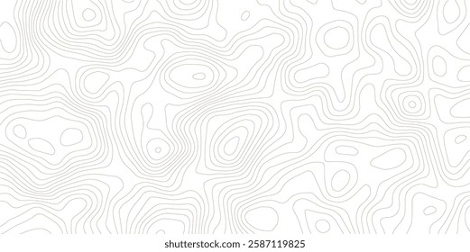 Geography landscape Topo contour map on white background, Topographic contour lines. Seamless pattern with lines Topographic map. Geographic mountain relief diagram line wave carve pattern. 