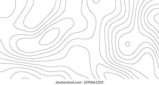 Geography landscape Topo contour map on white background, Topographic contour lines. Seamless pattern with lines Topographic map. Geographic mountain relief diagram line wave carve pattern. 