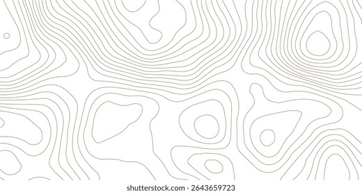 Geography landscape Topo contour map on white background, Topographic contour lines. Seamless pattern with lines Topographic map. Geographic mountain relief diagram line wave carve pattern. 
