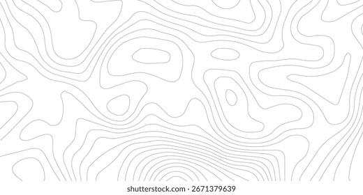Geografia paisagem Topo mapa do contorno em fundo branco, linhas de contorno topográfico. Padrão contínuo com linhas Mapa topográfico. Padrão de onda de linha de diagrama de relevo de montanha geográfico. 