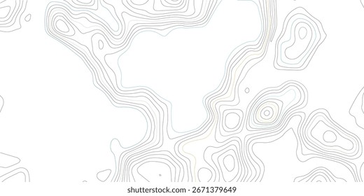 Geografia paisagem Topo mapa do contorno em fundo branco, linhas de contorno topográfico. Padrão contínuo com linhas Mapa topográfico. Padrão de onda de linha de diagrama de relevo de montanha geográfico. 