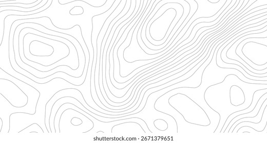Geografia paisagem Topo mapa do contorno em fundo branco, linhas de contorno topográfico. Padrão contínuo com linhas Mapa topográfico. Padrão de onda de linha de diagrama de relevo de montanha geográfico. 