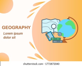 Geography Learning and Teaching Website. Education landing page template. 