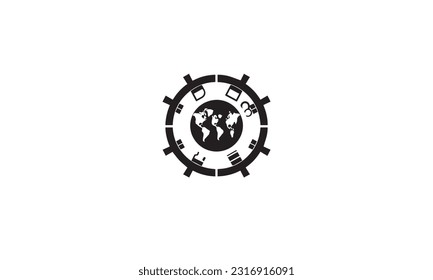 Geography logo black simple flat icon on white background
