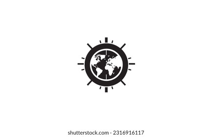 Geography logo black simple flat icon on white background