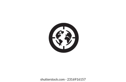 Logo de la geografía icono plano simple negro sobre fondo blanco