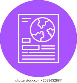 Geography Outline Circle Style Icon Design