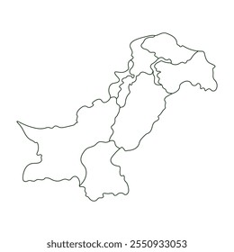 Geography Pakistan Map icon vector. Line Pakistani map icon. Pakistan Asia illustration