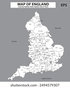 Geography politics map of countries. Map of country with capital, state capital city.