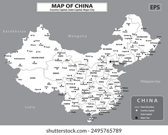 Geografía y mapa político de los países. Mapa del país con capital, ciudad capital del estado.