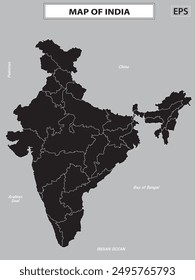 Geography politics map of countries. Map of country with capital, state capital city.