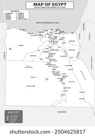 Geography politics map of countries. Map of country with capital, state capital and major city.