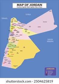 Geography politics map of countries. Map of country with capital, state capital and major city.