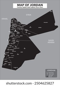 Geography politics map of countries. Map of country with capital, state capital and major city.